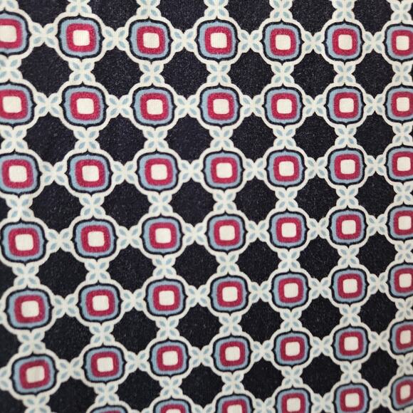 Talbots Shift Dress Blue Pink Abstract Geometric Faux Wrap Knee Length Medium - Picture 10 of 10